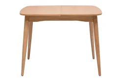 Table extensible rallonges intégrées carrée en bois clair chêne L100-140 cm HELMA
