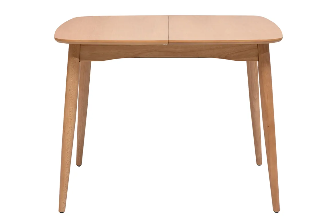 Table extensible rallonges intégrées carrée en bois clair chêne L100-140 cm HELMA