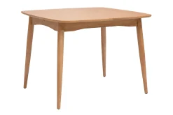 Table extensible rallonges intégrées carrée en bois clair chêne L100-140 cm HELMA