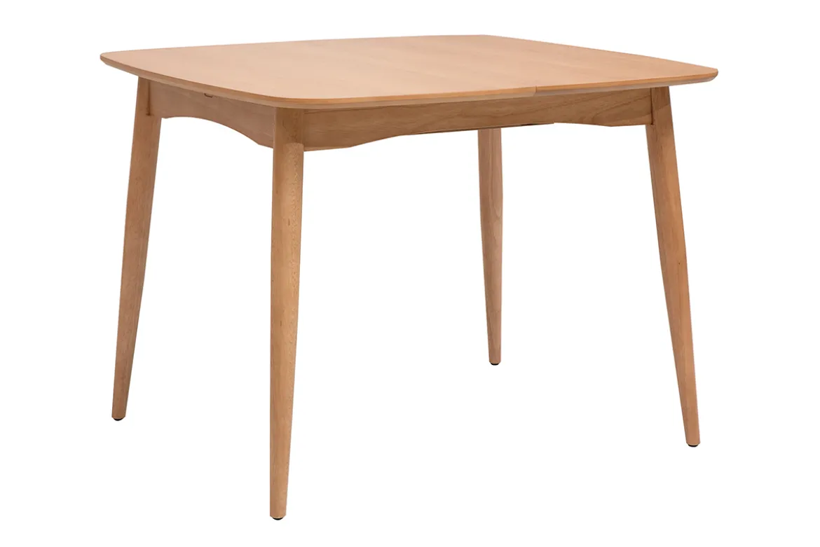 Table extensible rallonges intégrées carrée en bois clair chêne L100-140 cm HELMA