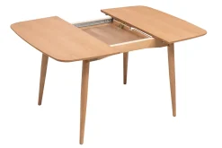 Table extensible rallonges intégrées carrée en bois clair chêne L100-140 cm HELMA