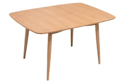 Table extensible rallonges intégrées carrée en bois clair chêne L100-140 cm HELMA