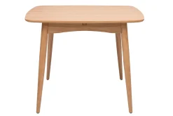 Table extensible rallonges intégrées carrée en bois clair chêne L100-140 cm HELMA