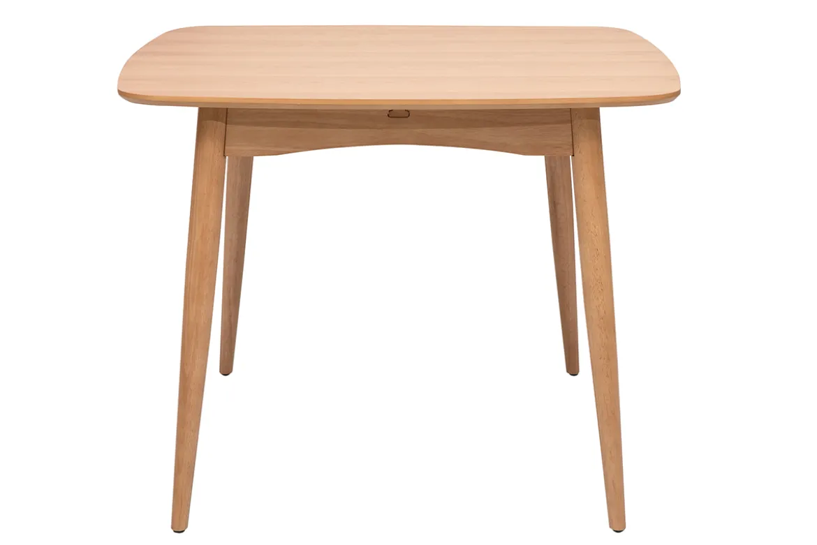 Table extensible rallonges intégrées carrée en bois clair chêne L100-140 cm HELMA
