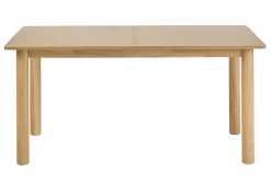Table extensible rallonges intégrées rectangulaire bois clair frêne L160-210 cm CLAUDIE