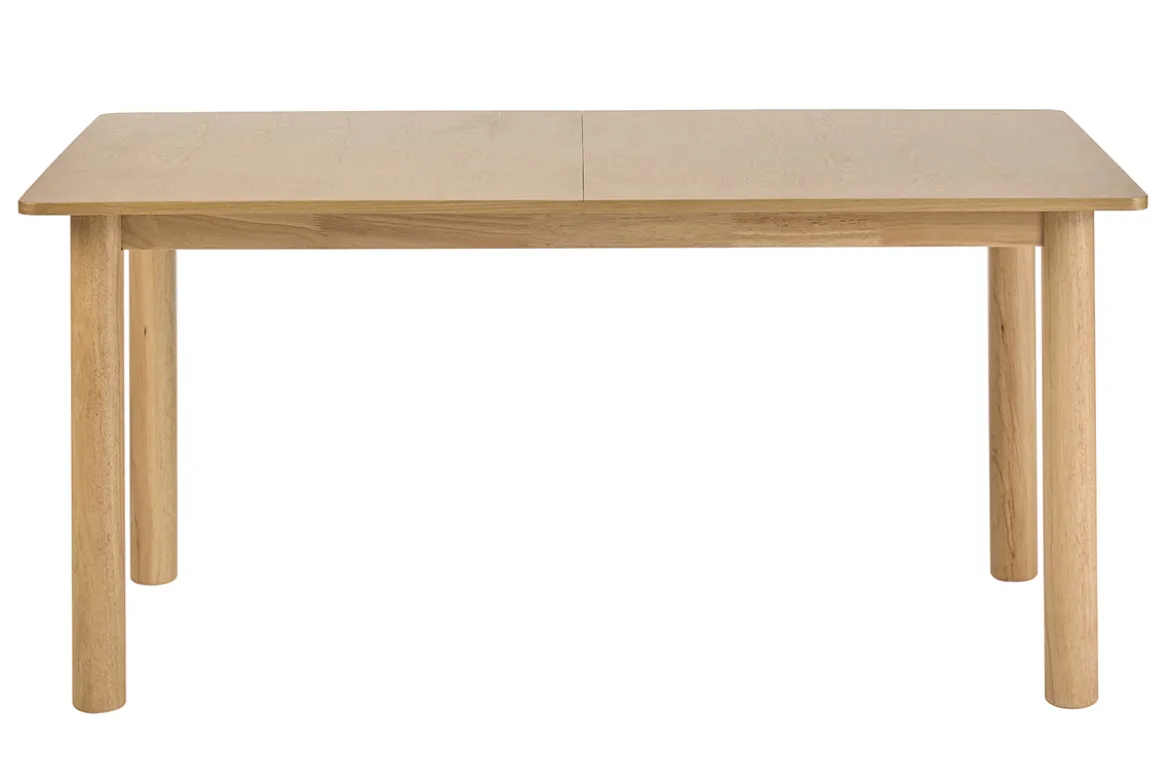 Table extensible rallonges intégrées rectangulaire bois clair frêne L160-210 cm CLAUDIE