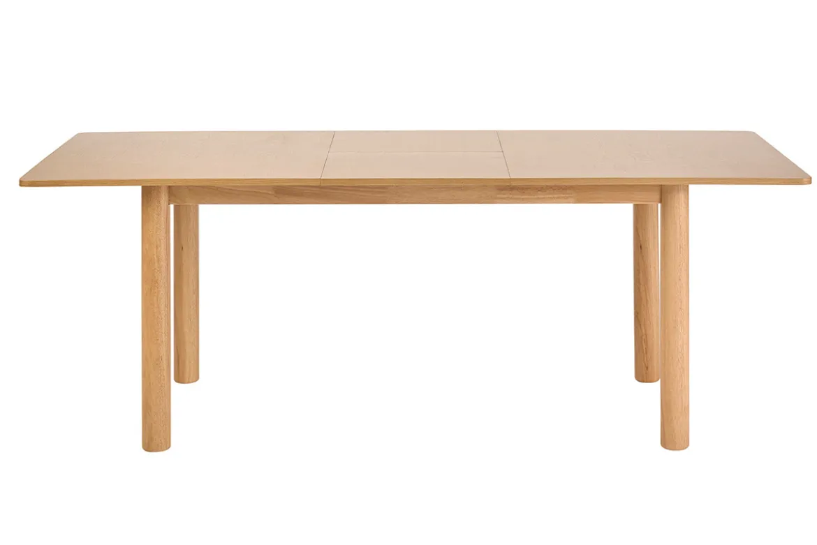 Table extensible rallonges intégrées rectangulaire bois clair frêne L160-210 cm CLAUDIE