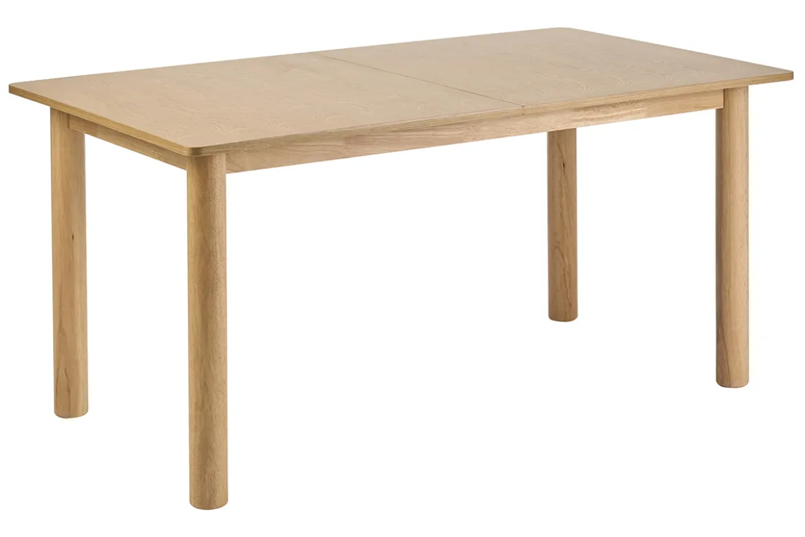 Table extensible rallonges intégrées rectangulaire bois clair frêne L160-210 cm CLAUDIE