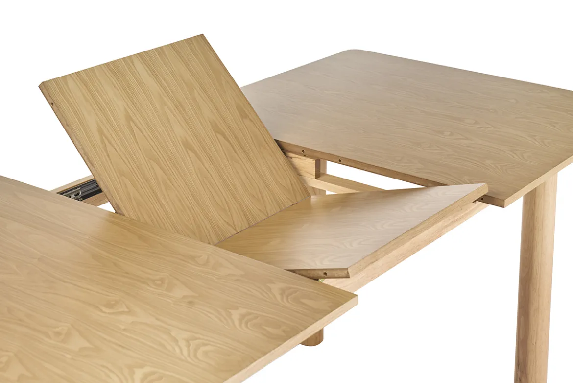 Table extensible rallonges intégrées rectangulaire bois clair frêne L160-210 cm CLAUDIE