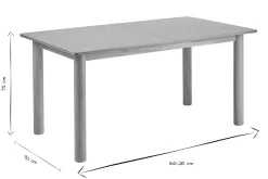 Table extensible rallonges intégrées rectangulaire bois clair frêne L160-210 cm CLAUDIE