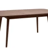 Table extensible rallonges intégrées rectangulaire en bois foncé noyer L140-170 cm ANK