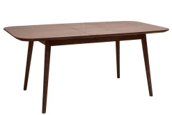 Table extensible rallonges intégrées rectangulaire en bois foncé noyer L140-170 cm ANK