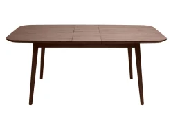 Table extensible rallonges intégrées rectangulaire en bois foncé noyer L140-170 cm ANK