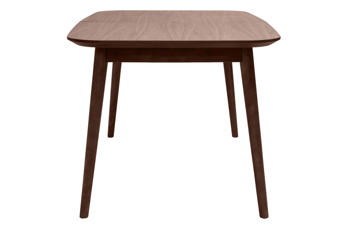 Table extensible rallonges intégrées rectangulaire en bois foncé noyer L140-170 cm ANK