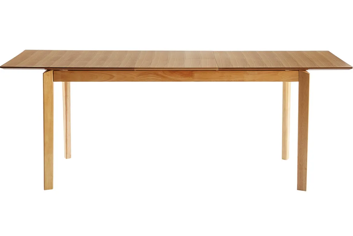 Table extensible rallonges intégrées rectangulaire en bois clair frêne L160-210 cm BONAVISTA