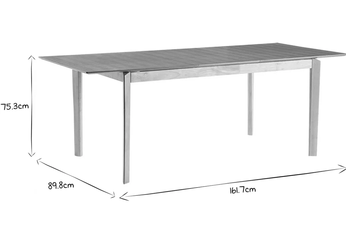 Table extensible rallonges intégrées rectangulaire en bois clair frêne L160-210 cm BONAVISTA