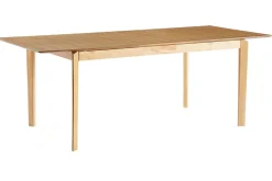 Table extensible rallonges intégrées rectangulaire en bois clair frêne L160-210 cm BONAVISTA
