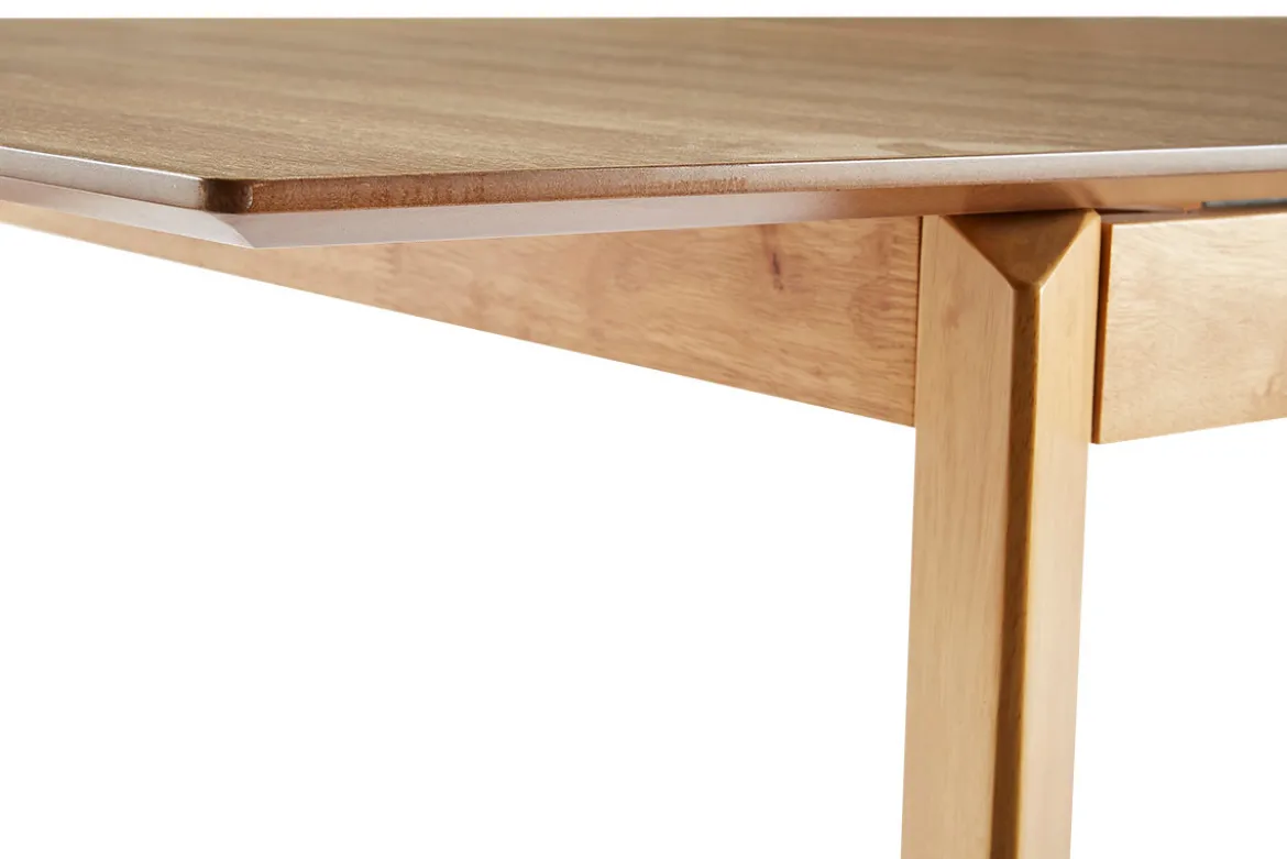 Table extensible rallonges intégrées rectangulaire en bois clair frêne L160-210 cm BONAVISTA