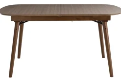 Table extensible rallonges intégrées rectangulaire en bois foncé noyer L150-180 cm SHELDON