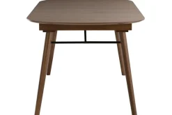 Table extensible rallonges intégrées rectangulaire en bois foncé noyer L150-180 cm SHELDON
