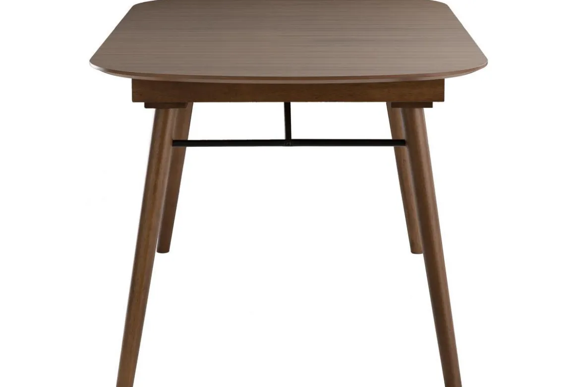 Table extensible rallonges intégrées rectangulaire en bois foncé noyer L150-180 cm SHELDON