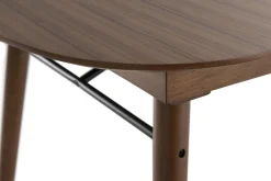 Table extensible rallonges intégrées rectangulaire en bois foncé noyer L150-180 cm SHELDON