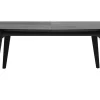 Table extensible rallonges intégrées rectangulaire en bois noir frêne L180-230 cm FIFTIES