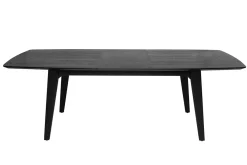 Table extensible rallonges intégrées rectangulaire en bois noir frêne L180-230 cm FIFTIES