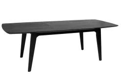 Table extensible rallonges intégrées rectangulaire en bois noir frêne L180-230 cm FIFTIES
