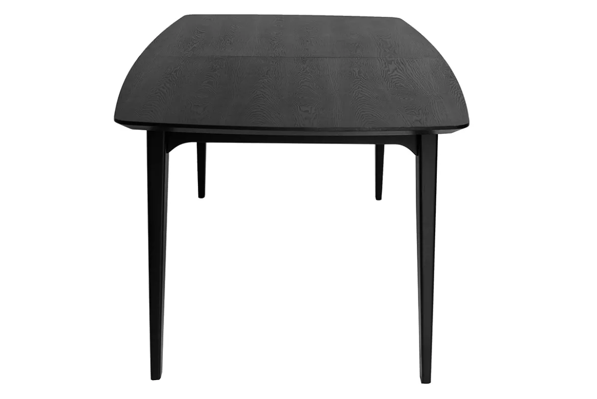 Table extensible rallonges intégrées rectangulaire en bois noir frêne L180-230 cm FIFTIES