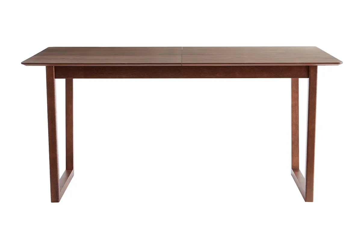 Table extensible rallonges intégrées rectangulaire en bois foncé noyer L160-240 cm LAHO