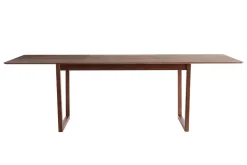 Table extensible rallonges intégrées rectangulaire en bois foncé noyer L160-240 cm LAHO
