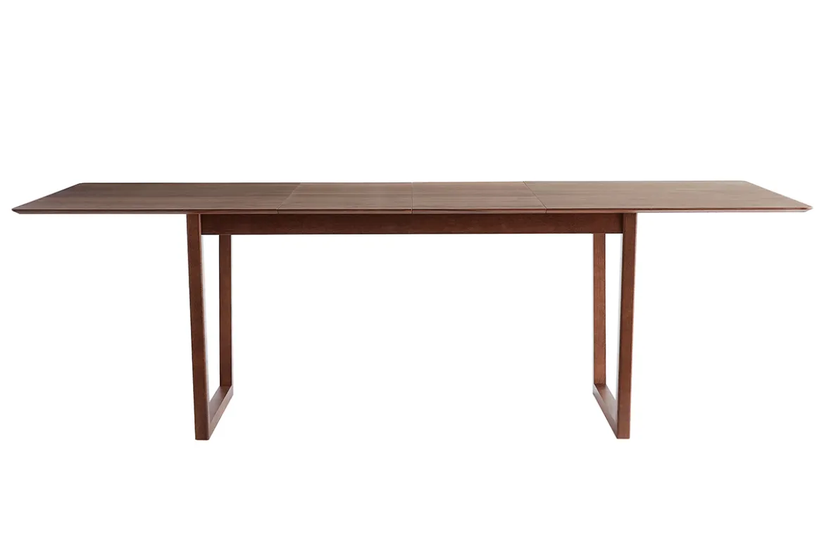 Table extensible rallonges intégrées rectangulaire en bois foncé noyer L160-240 cm LAHO