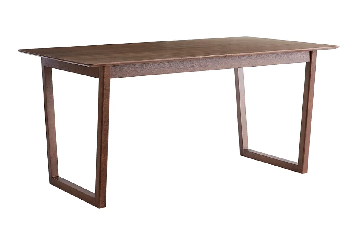 Table extensible rallonges intégrées rectangulaire en bois foncé noyer L160-240 cm LAHO