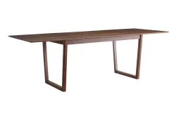 Table extensible rallonges intégrées rectangulaire en bois foncé noyer L160-240 cm LAHO