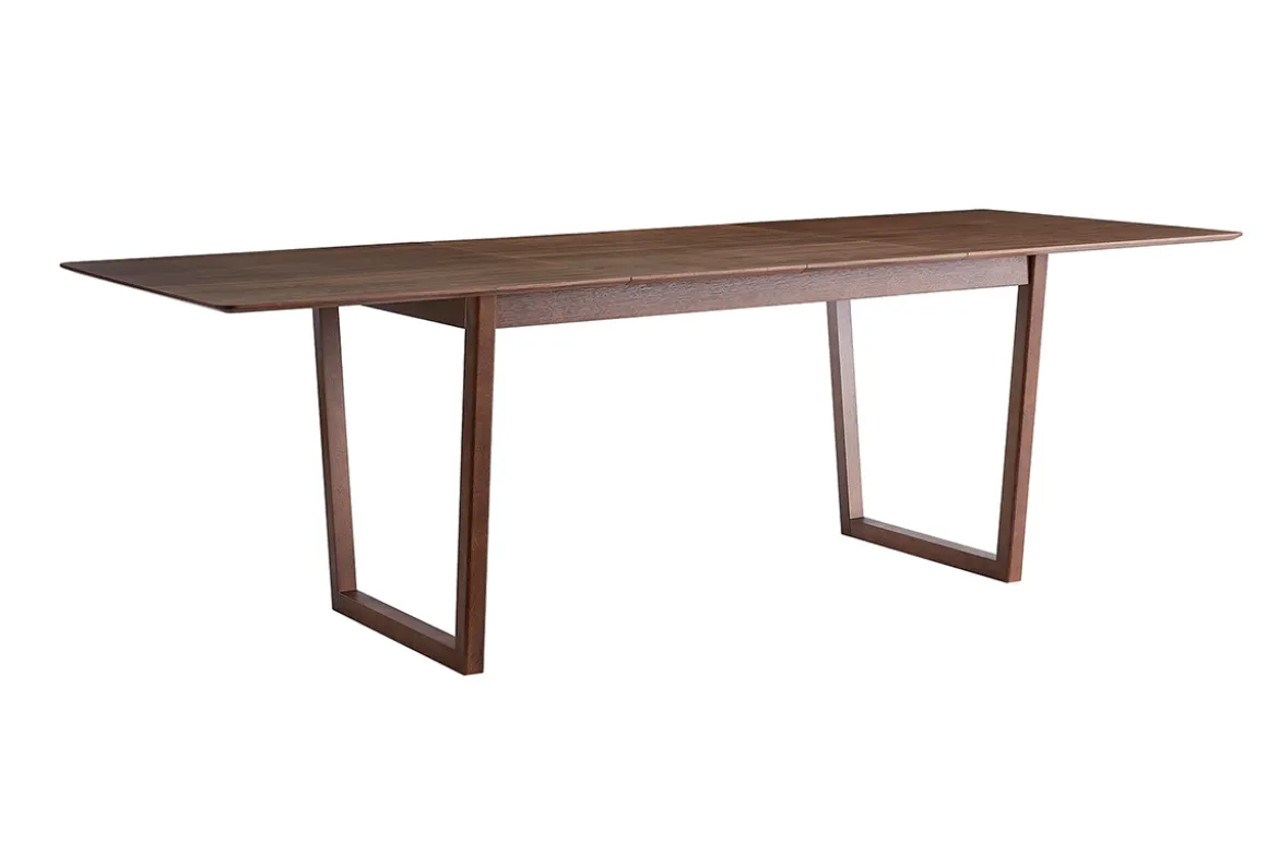 Table extensible rallonges intégrées rectangulaire en bois foncé noyer L160-240 cm LAHO