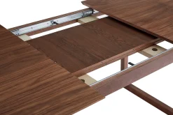 Table extensible rallonges intégrées rectangulaire en bois foncé noyer L160-240 cm LAHO