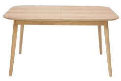 Table extensible rallonges intégrées rectangulaire en bois clair chêne L140-170 cm ANK