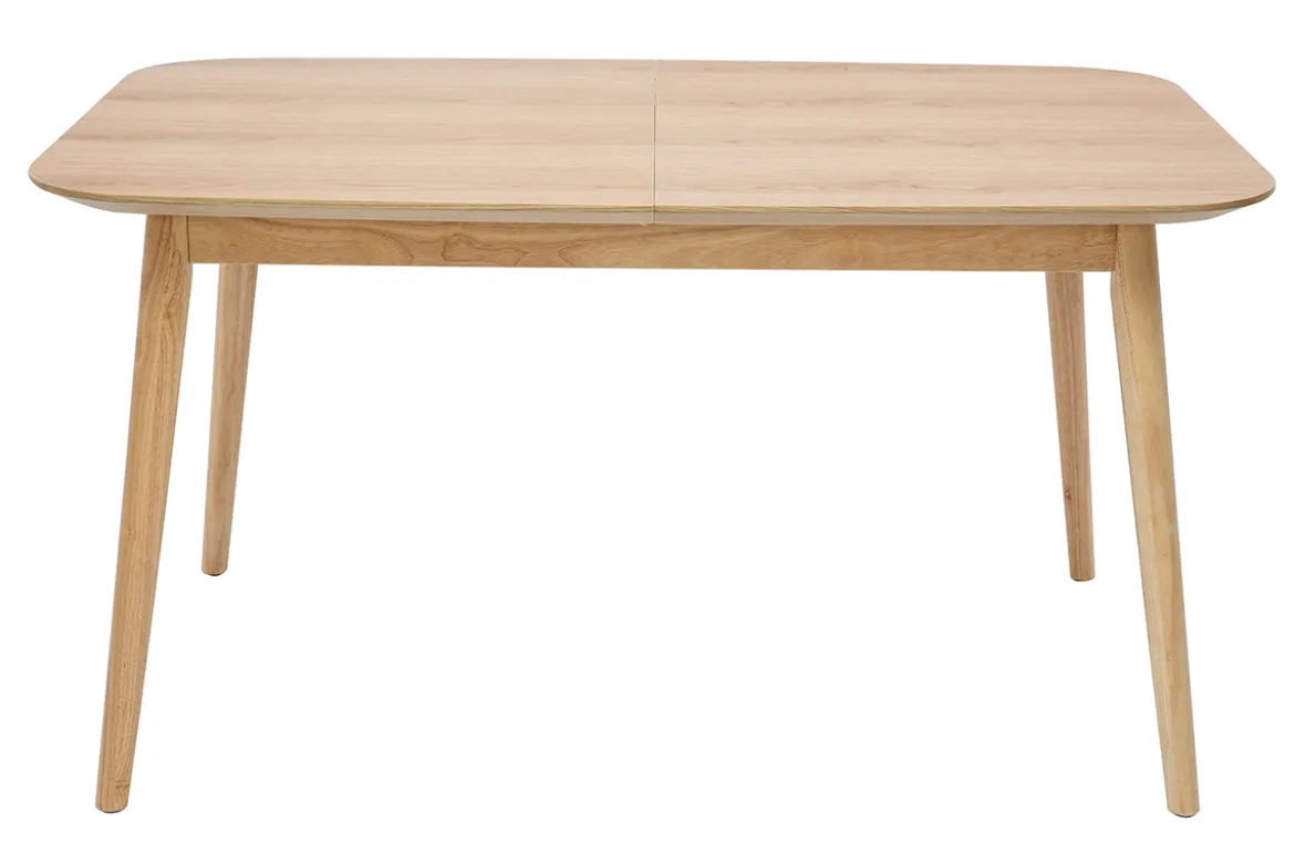 Table extensible rallonges intégrées rectangulaire en bois clair chêne L140-170 cm ANK