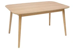 Table extensible rallonges intégrées rectangulaire en bois clair chêne L140-170 cm ANK