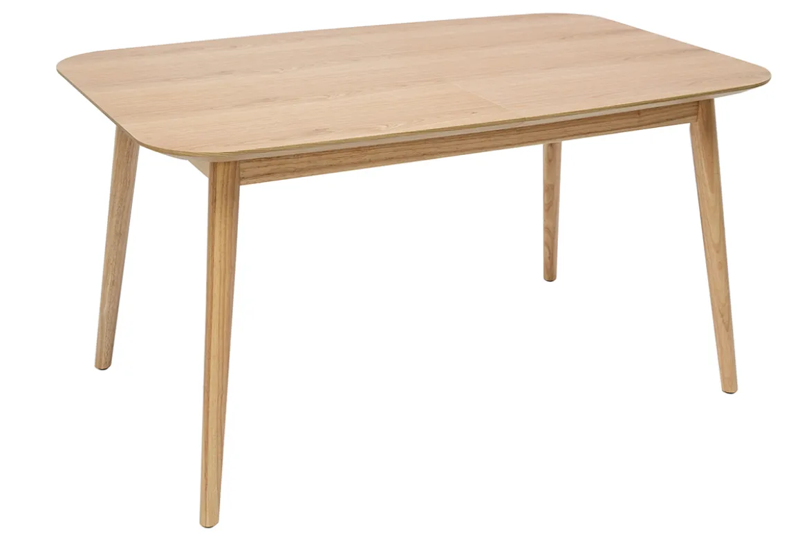 Table extensible rallonges intégrées rectangulaire en bois clair chêne L140-170 cm ANK