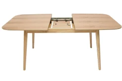 Table extensible rallonges intégrées rectangulaire en bois clair chêne L140-170 cm ANK
