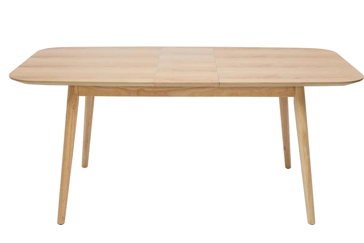 Table extensible rallonges intégrées rectangulaire en bois clair chêne L140-170 cm ANK
