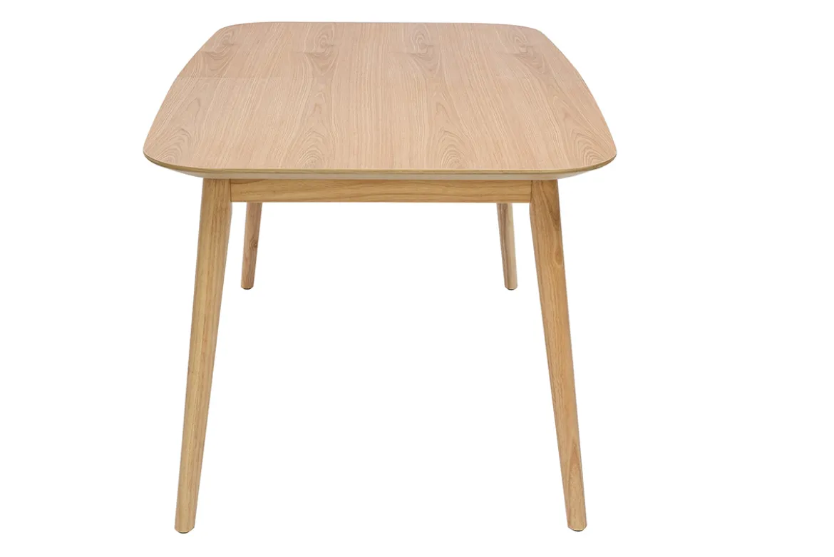 Table extensible rallonges intégrées rectangulaire en bois clair chêne L140-170 cm ANK
