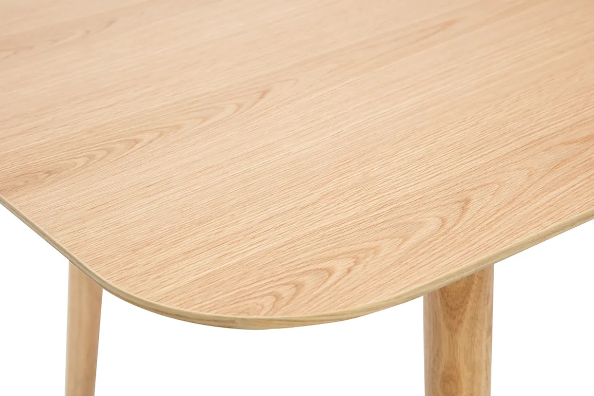 Table extensible rallonges intégrées rectangulaire en bois clair chêne L140-170 cm ANK