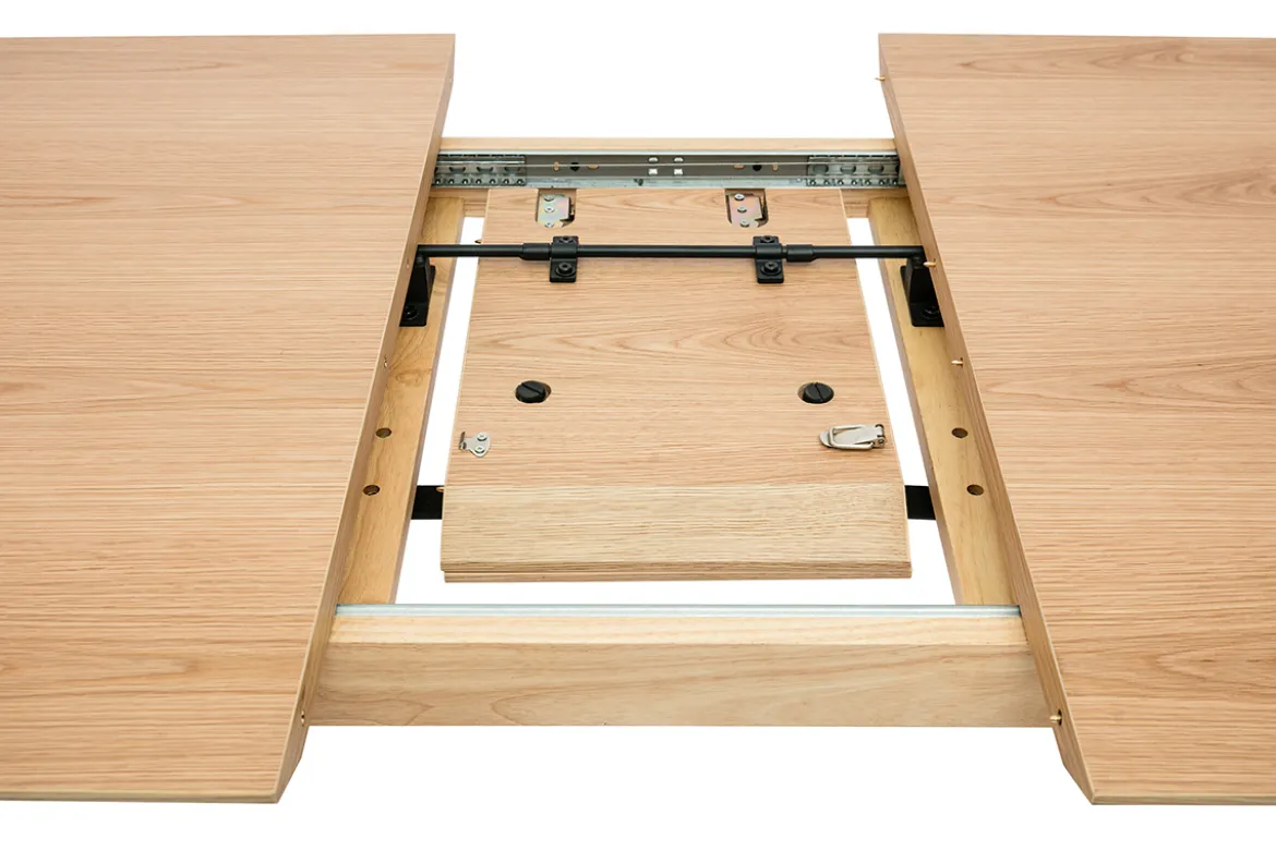Table extensible rallonges intégrées rectangulaire en bois clair chêne L140-170 cm ANK