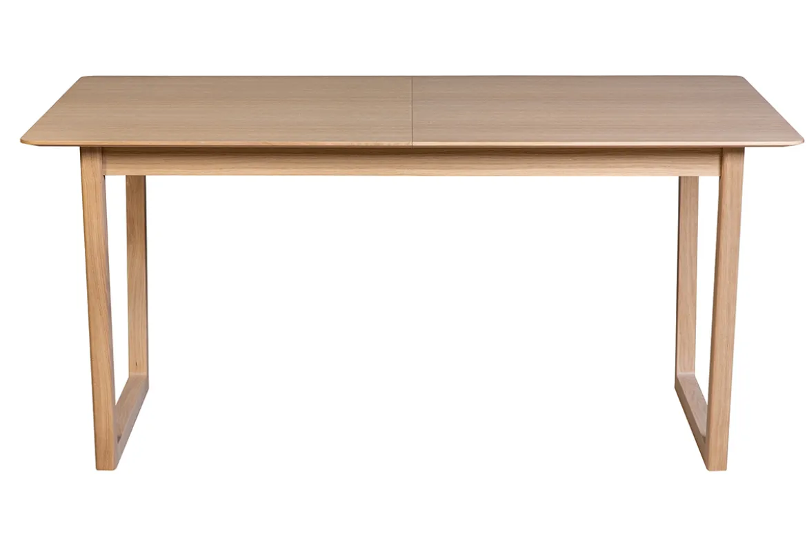 Table extensible rallonges intégrées rectangulaire bois clair chêne L160-240 cm LAHO