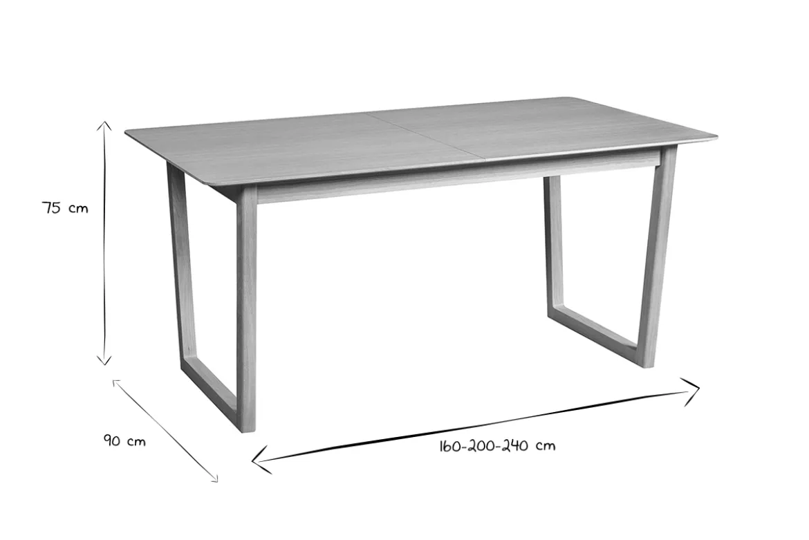 Table extensible rallonges intégrées rectangulaire bois clair chêne L160-240 cm LAHO
