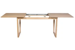 Table extensible rallonges intégrées rectangulaire bois clair chêne L160-240 cm LAHO