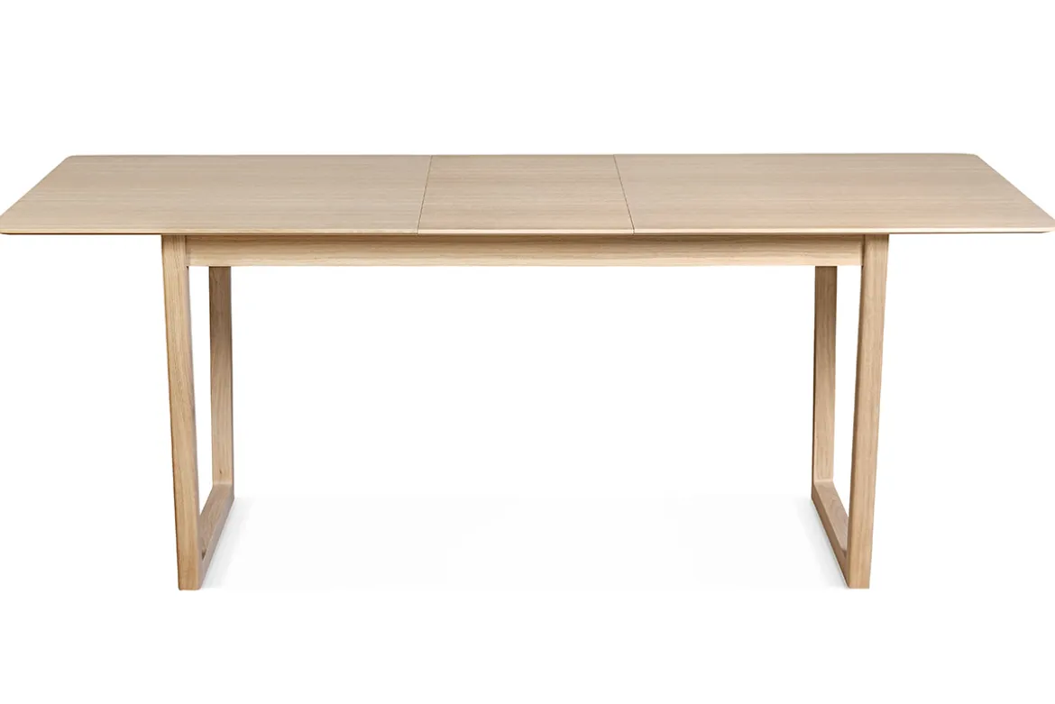 Table extensible rallonges intégrées rectangulaire bois clair chêne L160-240 cm LAHO